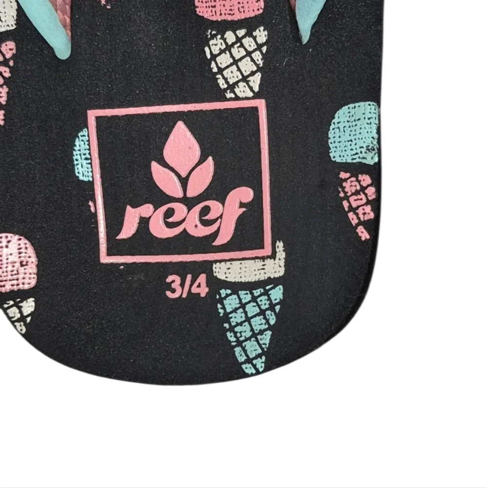 Reef Kids Ice Cream Flip Flops - Black and Mint